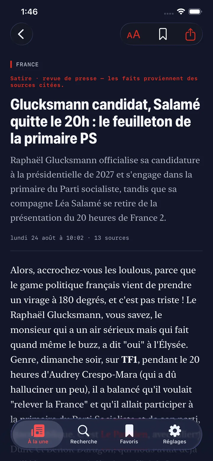 Un sujet ouvert en lecture, avec ses sources citées